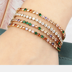 VIGOR Fashion Jewelry Accessories Inlaid Crystal Stainless Steel Bracelet Bulk Sets Green STYLE: PACK