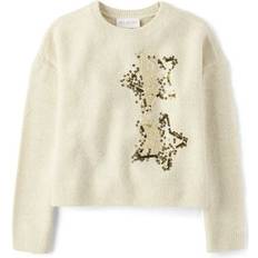 Knitted Sweaters The Children's Place Girls Sequin Star Sweater Bunnys Tail Polyester/Acrylic/Spandex