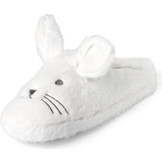 Slippers The Children's Place Unisex Slippers, White Bunny-Adult, Big_Kid