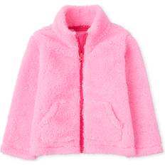 The Children's Place 18-24M Jackets The Children's Place Baby Girls' Toddler Sherpa Jacket, Neon Pink, 18-24 Monts