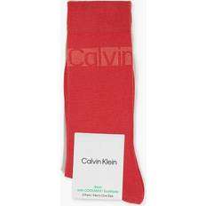 Calvin Klein Sportswear Garment Socks Calvin Klein Mens Scarlet Red Branded Pack of Two Stretch-woven Blend Socks SCARLET RED