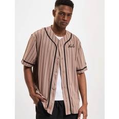 New Era Maillots de jeu New Era T-shirt Pinstripe Jersey Ash Brown/ Black