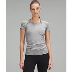 Running - Women T-shirts Lululemon Swiftly Tech Short-Sleeve Shirt 2.0 Hip Length - Slate/White