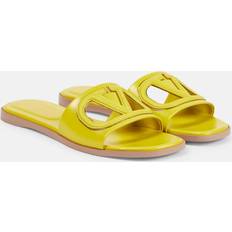 Valentino Garavani Women Slides Valentino Garavani VLogo Signature leather slides yellow UK 2