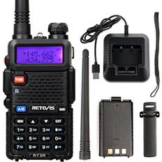 Retevis RT5R Walkie Talkie Professional, Dual Band Ham Radio with FM VOX 128 Channels Tri-color Display USB Rechargeable Walkie Talkie, Long Distance 2 Way