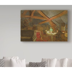 Framed Art Trademark Fine Art 'The Attic' Oil Painting Print on Framed Art