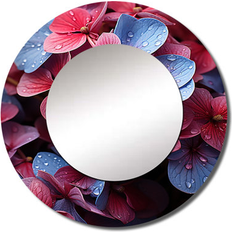 Wall Mirrors Design Art Neon Pink Hydrangea Harmony I Hydrangea Wall Mirror