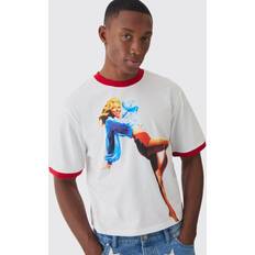 Boohoo Överdelar boohoo Mens Boxy Fit Baby Printed T-Shirt Cream