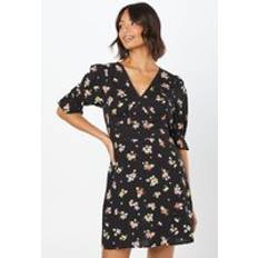 Clothing Dorothy Perkins Ditsy Floral Lace Trim Mini Dress Black