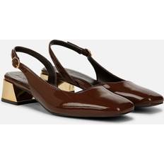 Shoes Naturalizer Jayla Slingback Pumps Cappuccino Brown Faux Patent 6.5M