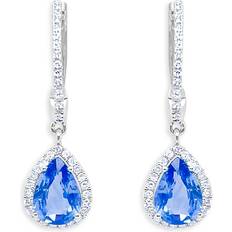 Meira T 14K White Gold Blue Sapphire & Diamond Huggie Hoop Earrings Blue/White