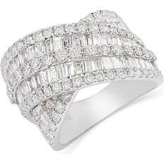 Bloomingdale's Fine Collection Diamond Baguette & Round Crossover Statement Ring in 14K White Gold, 2.80 ct. t. w