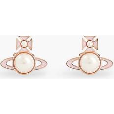 Vivienne Westwood Rose Gold Earrings Vivienne Westwood Vivienne Westwood Jewellery Womens Pink Gold Tillya Brass and Faux-pearl Stud Earrings PINK GOLD