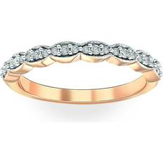 Sold by: 1/5 cttw Diamond Stackable Womens Wedding Ring 14k Rose Gold I/J I2-I3