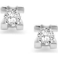Diamant ørestikker karat hvidguld, brillanter 2X0,05CT WPI 4/GRABBER