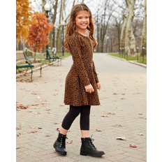 The Children's Place Leopard Dresses The Children's Place Girls Leopard Everyday Dress Amber Brown Cotton/Polyester