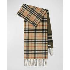 Burberry Green Scarfs Burberry Reversible Check Cashmere Scarf Sand/Loch