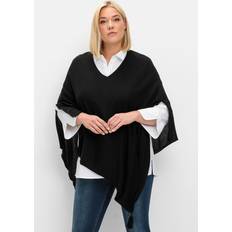 Capes & Ponchos Sheego damen poncho aus leichtem feinstrick, in zipfelform schwarz