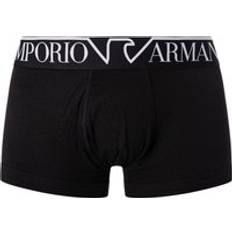 Emporio Armani Organic Men's Underwear Emporio Armani Cotton Mega Logo Trunks Black