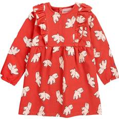 Bobo Choses Klänningar Bobo Choses Red Freedom Bird All Över Ruffle Dress mdr