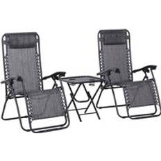 Zero gravity lounger OutSunny Folding Zero Gravity Lounger Bistro Set