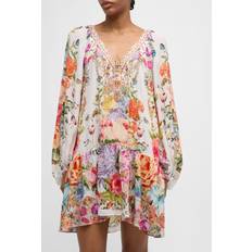 Camilla Long Sleeve Drop Waist Silk Dress