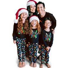 The Children's Place Black Nightwear The Children's Place Unisex Adult Matching Family Let it Glow Lights Cotton Pajamas 100% Cotton