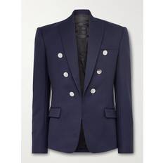 Suits Balmain Slim-Fit Wool-Twill Blazer Men Blue IT