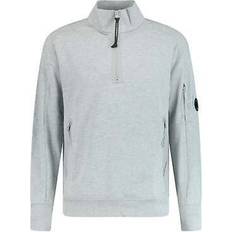 CP COMPANY Jumpers CP COMPANY collar 1/4 zip diagonal raised fleece grey melange