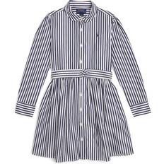 Dresses Polo Ralph Lauren Womens Navy Mu Girls' Hadlee Striped Cotton-blend Dress Years