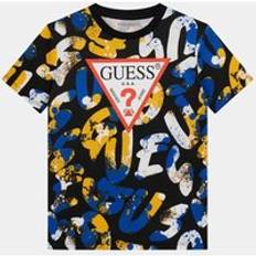 Children's Clothing Guess Junior Boys Black Cotton Graffiti T-Shirt 8 year