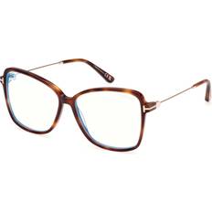 Tom Ford Dam Glasögon Tom Ford FT5953-B Blaue-Light Block 053 Tortoiseshell Damen