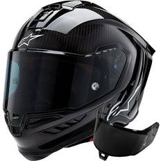 Alpinestars Motorcycle Helmets Alpinestars Supertech R10 Plain Motorcycle Helmet Black Carbon, Black