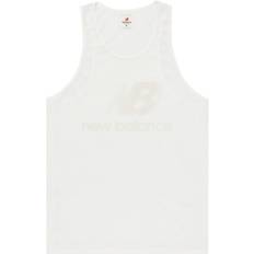 New Balance Unisex Tank Tops New Balance Unisex Made in USA Logo Tank in Weiß Poly Knit, Größe