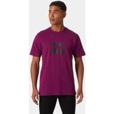 Helly Hansen Men T-shirts Helly Hansen Men's HH Box Soft Cotton Tshirt Dark Magent