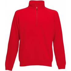 Fruit of the Loom Classic Zip Neck Sweat - Red