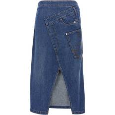 JW Anderson Twisted Midi Bomuld Skirt - Blå