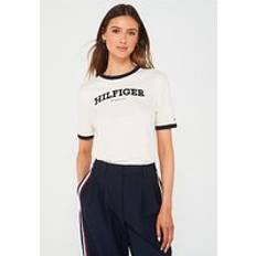 Tommy Hilfiger Natural T-shirts Tommy Hilfiger Monotype Logo T-Shirt Beige, Natural, = 6, Women =