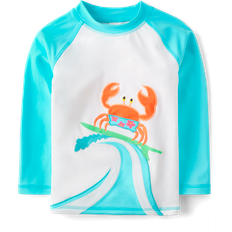 Turquoise UV Shirts Children's Clothing Gymboree Boys Crab Rashguard Splish-Splash in Blue Polyester/Spandex/Nylon