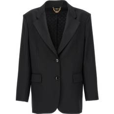 Donna Abiti Elisabetta Franchi Double-Breasted Wool Blazer - Nero