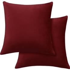 Deconovo Velvet Cushion Cover Red (66x66cm)
