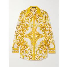 Dolce & Gabbana Shirts Dolce & Gabbana Silk Shirt Camicie Giallo-Donna Yellow 40IT