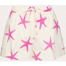 Valentino Rosa Byxor & Shorts Valentino STARFISH POPELINE SHORTS Woman IVORY/PINK PP