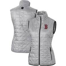 Cotton Vests Cutter & Buck Women's MLB Tampa Bay Rays Rainier PrimaLoft Eco Full-Zip Vest, Gray