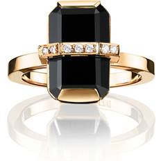 Efva Attling Little Bend Over Ring Onyx 17.75 MM GULD