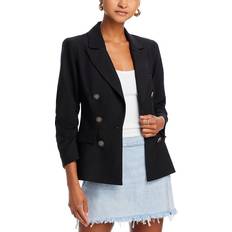 Aqua Blazers Aqua Ruched Sleeve Blazer 100% Exclusive Black