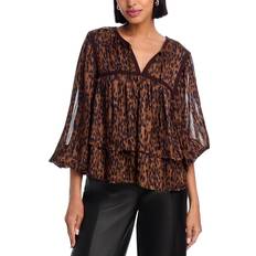 Brown - Men Blouses Aqua Peasant Top 100% Exclusive Brown/Black