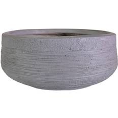 Wilko wilko Ribbed Stone Grey Light Concrete Planter