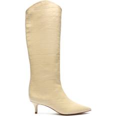 48 ⅓ Stivali alti Schutz Women's Maryana Lo Crocodile-Embossed Leather Boots Almond Buff