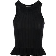 Ganni Woman Tank Tops Ganni Ribbed Knit Tank Top With Spaghetti Straps